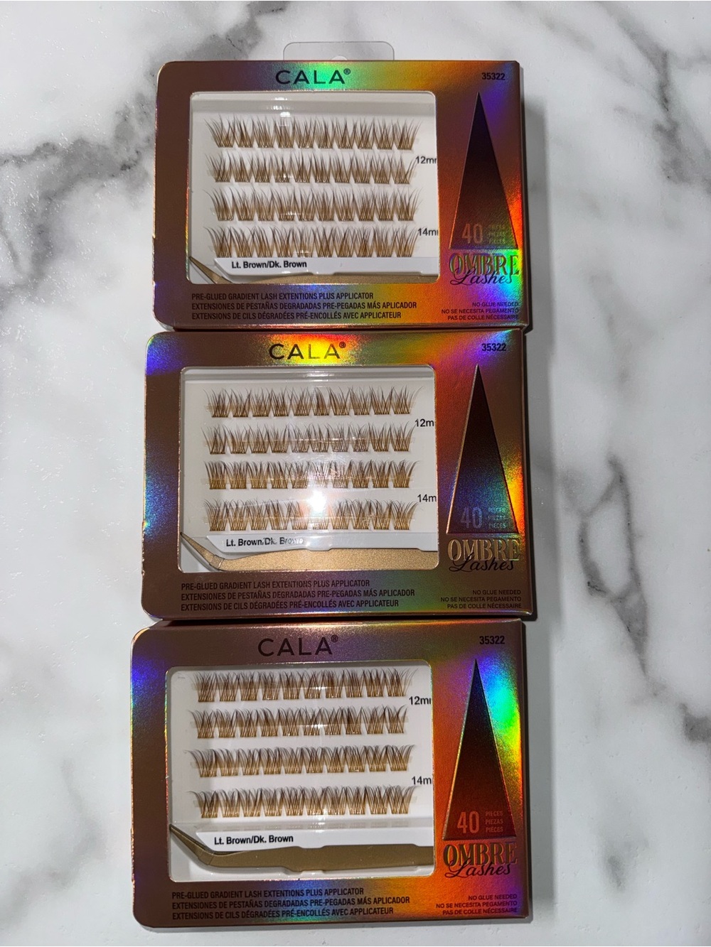 CALA Ombre Pre-Glued Cluster Lashes - Light Brown/Dark Brown Ombré